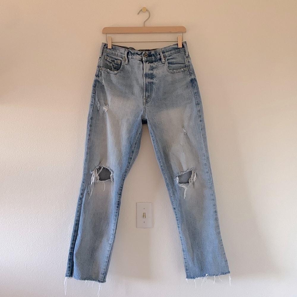 Gap Cone Denim Wide Straight Distressed Jeans